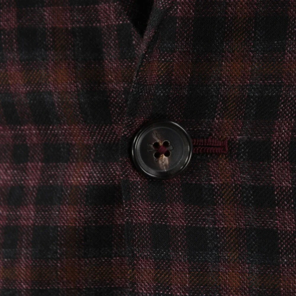 Isaia NWT Wool Blend Sport Coat Size 48R (38R US) In Pink / Orange / Gray Plaid